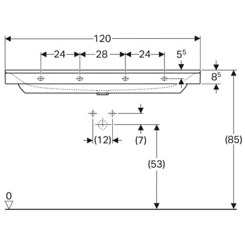 Умывальник Geberit Xeno2 120 500.551.01.1