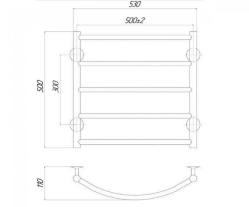 Полотенцесушитель Q-tap Classic P5 500x500 (QTCLSCRMP5500500)