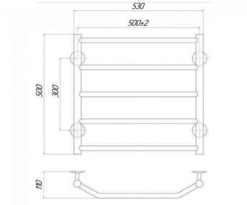 Полотенцесушитель Q-tap Trapezium P5 500x500 (QTTRPZCRMP5500500)