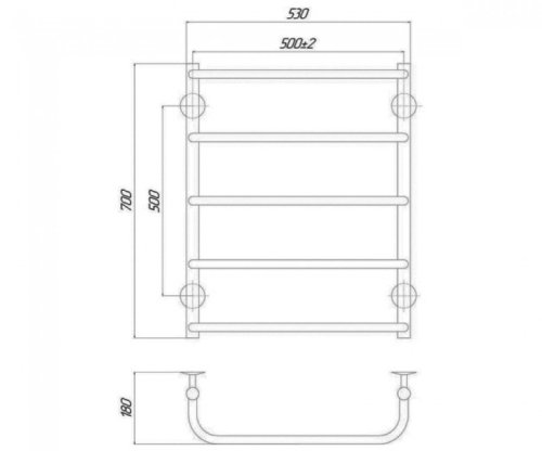 Полотенцесушитель Q-tap Standard P5 500x700 (QTSTNDCRMP5500700)