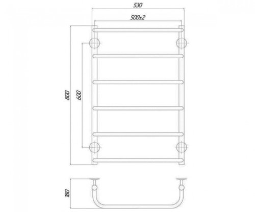 Полотенцесушитель Q-tap Standard P6 500x800 (QTSTNDCRMP6500800)