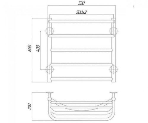 Рушникосушарка Q-tap Hotel P5 500x600 (QTHOTCRMP5500600)