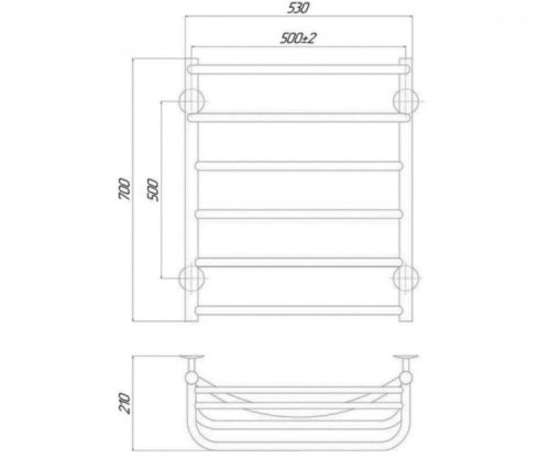 Полотенцесушитель Q-tap Hotel P6 500x700 (QTHOTCRMP6500700)