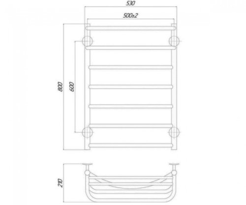 Полотенцесушитель Q-tap Hotel P7 500x800 (QTHOTCRMP7500800)