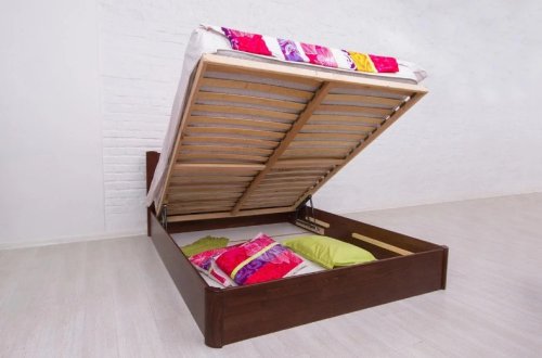 Ліжко двоспальне МІКС-меблі Айріс з підйомним механізмом 180x200 темний горіх