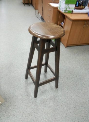 Табурет барный МИКС-мебель круглый темный орех