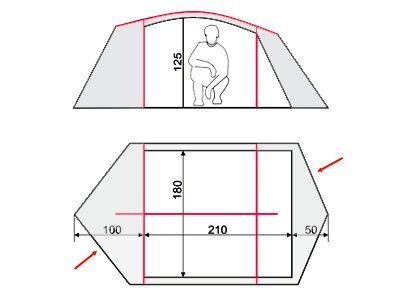 Палатка Terra Incognita Bravo 3 Alu вишневый