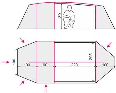 Палатка Terra Incognita Bravo 4 Alu вишневый