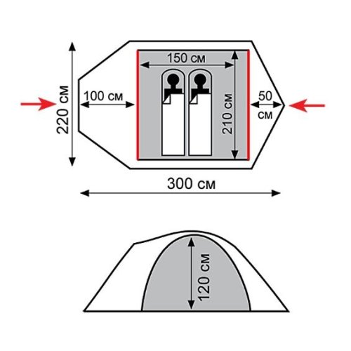 Палатка Tramp Mountain 2 v2 зеленая TRT-022-green