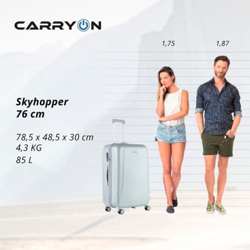 Чемодан CarryOn Skyhopper (L) Silver