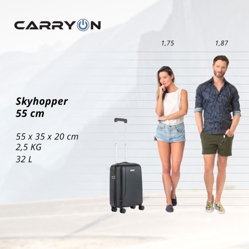 Чемодан CarryOn Skyhopper (S) Black