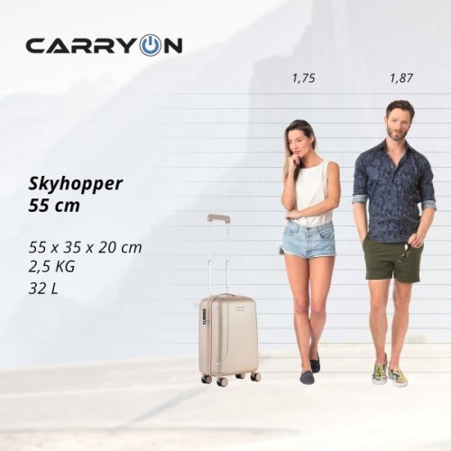 Чемодан CarryOn Skyhopper (S) Champagne