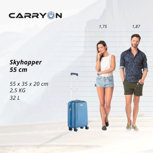 Чемодан CarryOn Skyhopper (S) Cool Blue