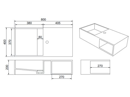 Умывальник Asignatura Monolith 80 25721804