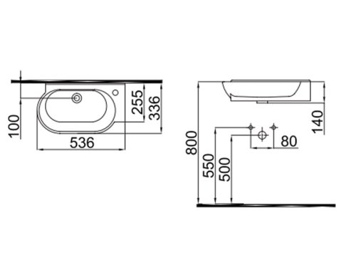 Умывальник Idevit Myra 54 0201-2505-08