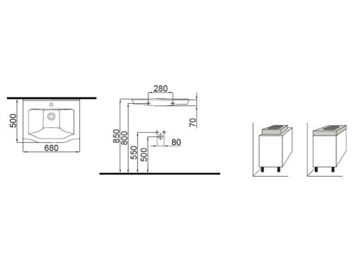 Умивальник Idevit Neo Classic 68 3301-0655-0088