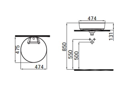 Умывальник Idevit Slim Round 48 6001-1485