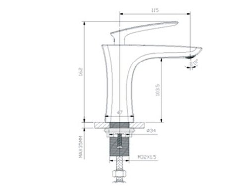 Смеситель для умывальника NEWARC Life 981521W