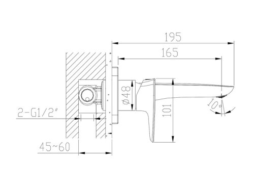 Змішувач прихованого монтажу NEWARC Life 981571B