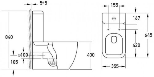 Унітаз + йоржик VOLLE 13-35-342 + 150100