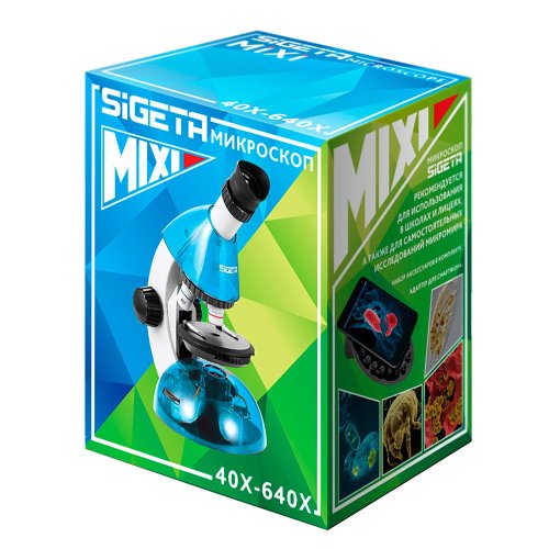 Микроскоп SIGETA MIXI 40x-640x GREEN (с адаптером для смартфона)