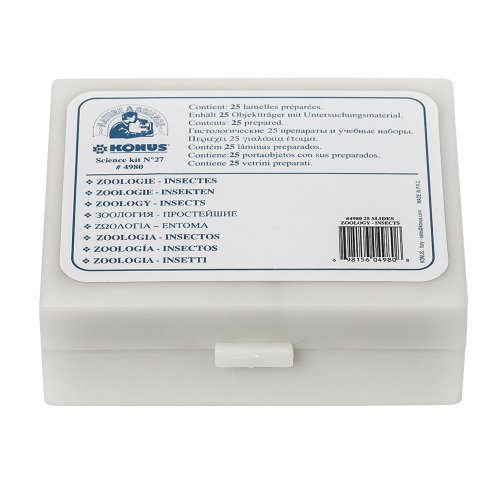 Набор микропрепаратов KONUS Общая биология: Зоология, позвоночные, включая млекопитающих (25 шт.)