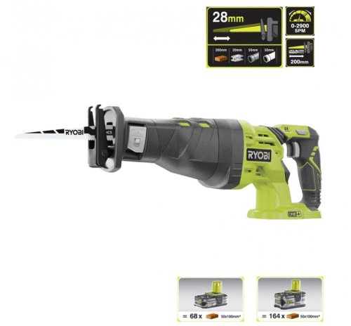 Аккумуляторная сабельная пила Ryobi ONE+ R18RS-0 1.3 А/ч 18В + зарядное