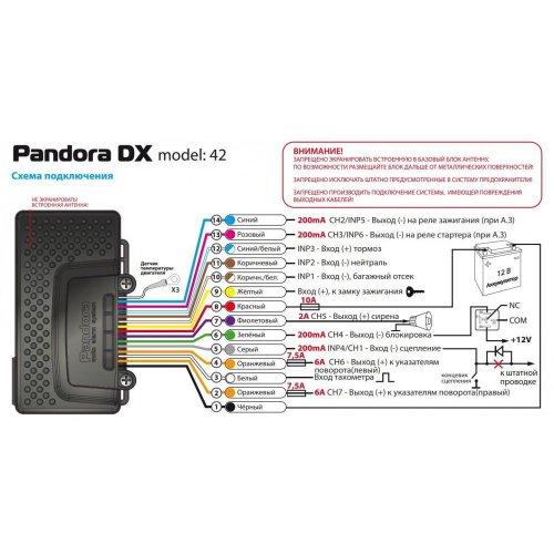 Сигнализация Pandora Moto DX-42 без сирены