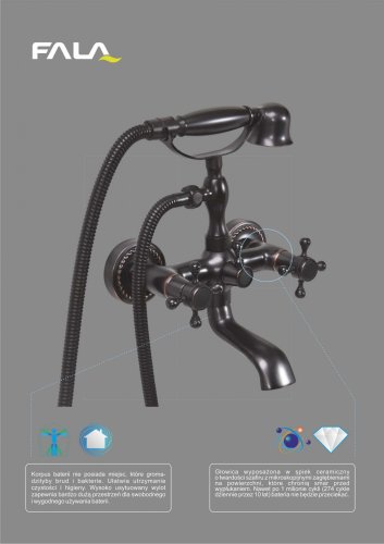 Смеситель для ванной FALA Retro Black 1 75808