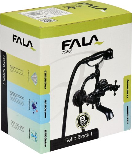 Смеситель для ванной FALA Retro Black 1 75808