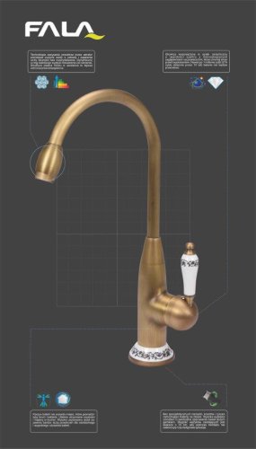 Смеситель для кухни FALA Retro Bronze 2 75831