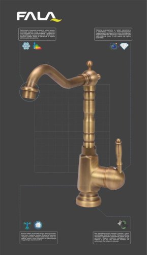 Смеситель для кухни FALA Retro Bronze 3 75832