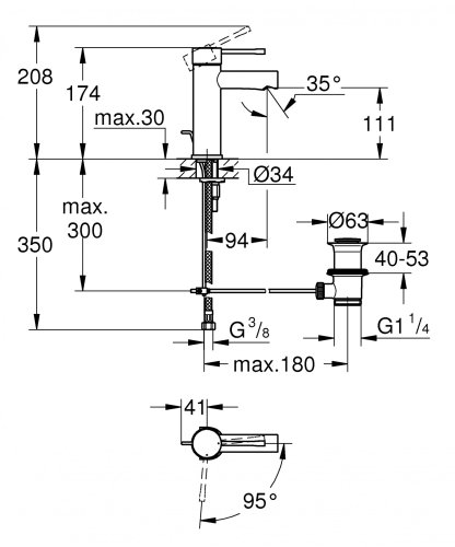 Смеситель для умывальника Grohe Essence 23379001