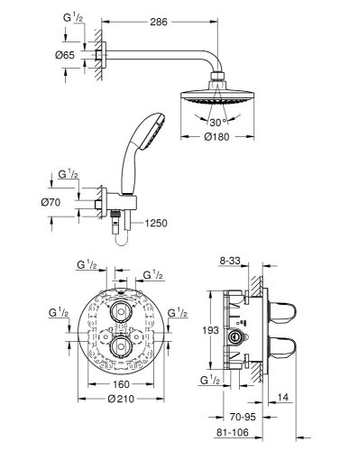 Душова система Grohe Grohtherm 1000 Euphoria Cosmopolitain 180 34614000