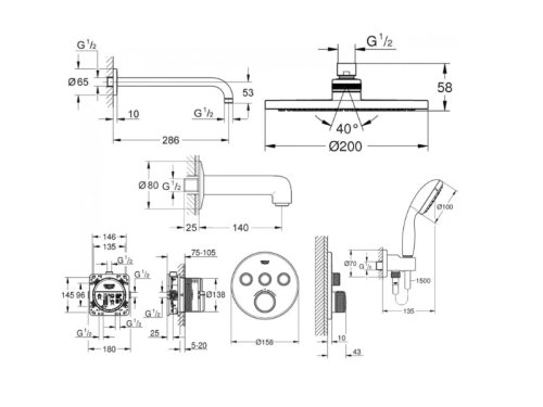 Душевая система Grohe GRT SmartControl 3461402L