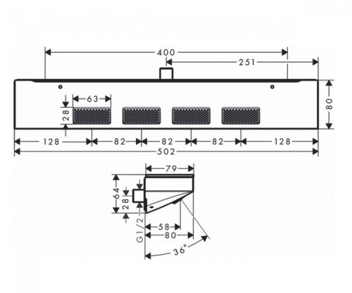 Верхний душ Hansgrohe Rainfinity 500 1jet 26243700