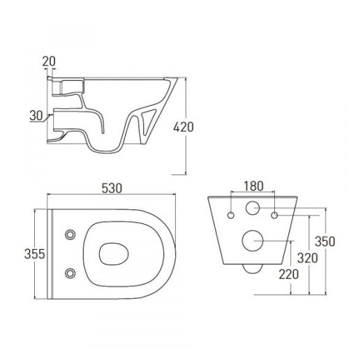Набор инсталляция Imprese 3в1 с унитазом Volle Aiva Rimless 13-68-526+i8120