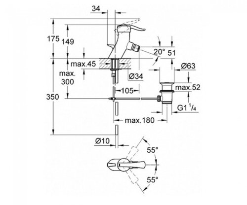 Смеситель Grohe Ectos 33247IP0