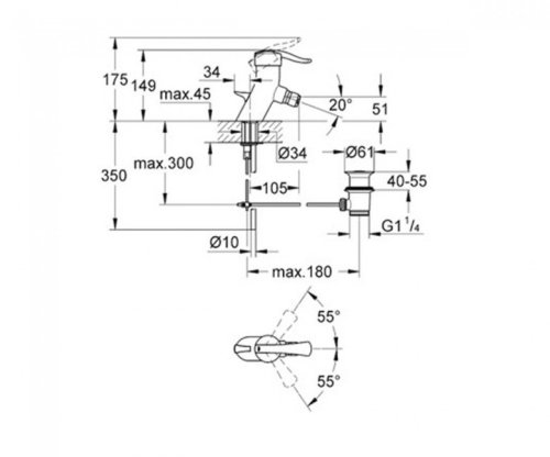 Смеситель Grohe Ectos 33247MB0