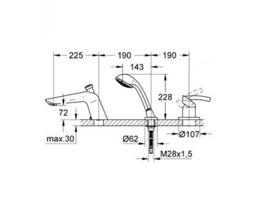 Змішувач для ванни Grohe Tenso 19153000