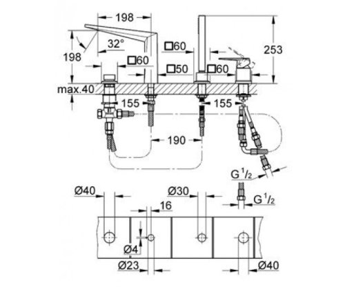 Смеситель для ванной Grohe Allure Brilliant 19787000