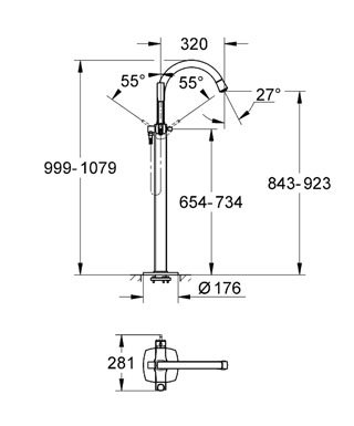 Смеситель для ванной Grohe Grandera 23318IG0