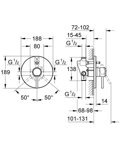 Змішувач прихованого монтажу Grohe Atrio 19459001