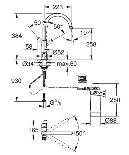 Змішувач для кухні Grohe Blue Pure Eurosmart 30383000