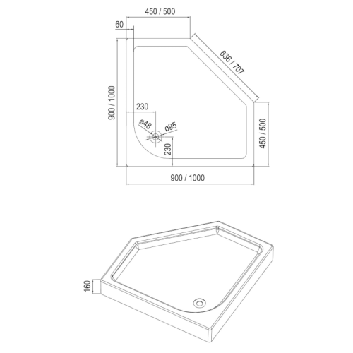 Душова кабіна Eger Iris 90x90 599-142