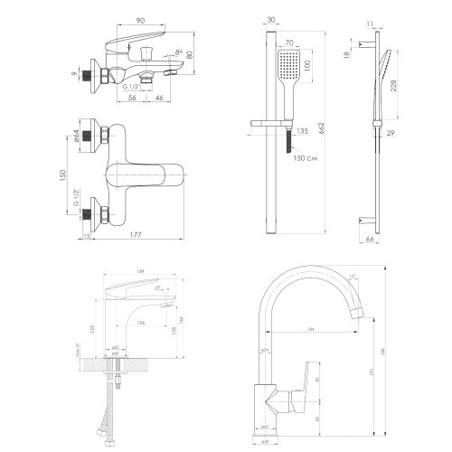 Набор смесителей Imprese PL 51003055