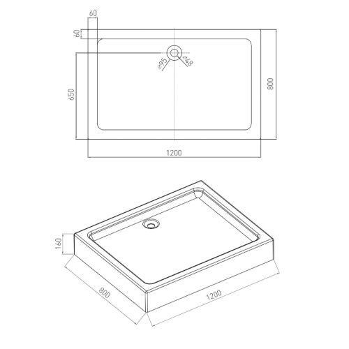 Душевой поддон Volle Nemo 120x80 10-22-171tray