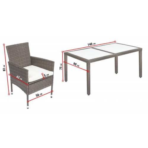 Набор садовой мебели Di Volio Verona 6+1 Brown