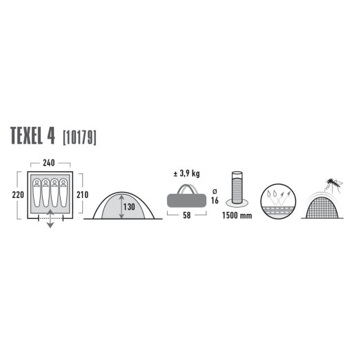Палатка High Peak Texel 4 Blue/Grey