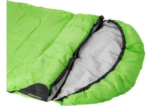 Спальный мешок Кемпинг Peak 200L с капюшоном зеленый